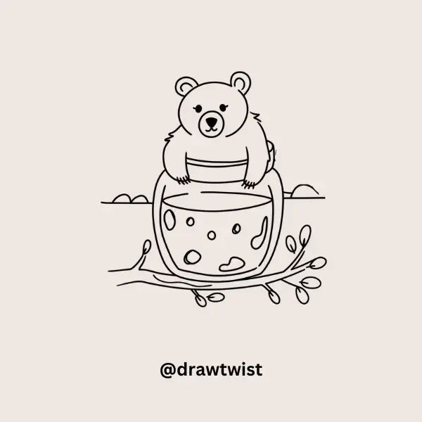Bear Stuck in a Honey Jar doodle