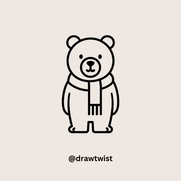 Bear Wearing a Scarf doodle