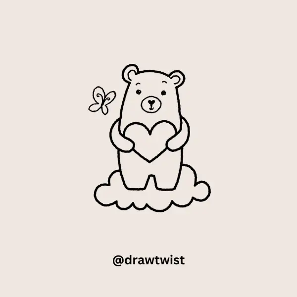 Bear and a Butterfly doodle