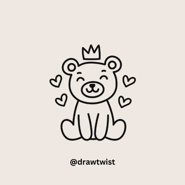 Bear with a Tiny Crown doodle
