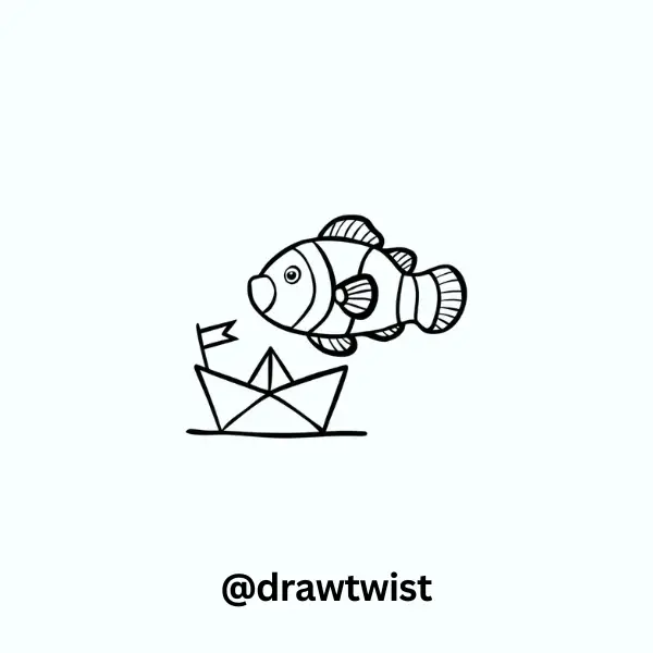 Clownfish And A Paper Boat