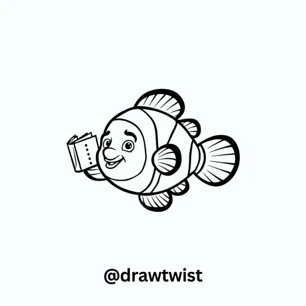 Clownfish Holding A Tiny Book