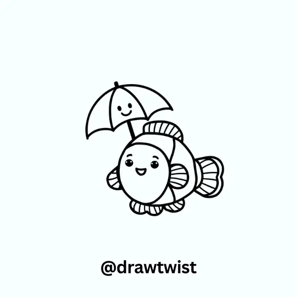 Clownfish Holding A Tiny Umbrella