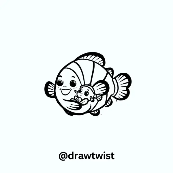 Clownfish Hugging A Tiny Fish Friend