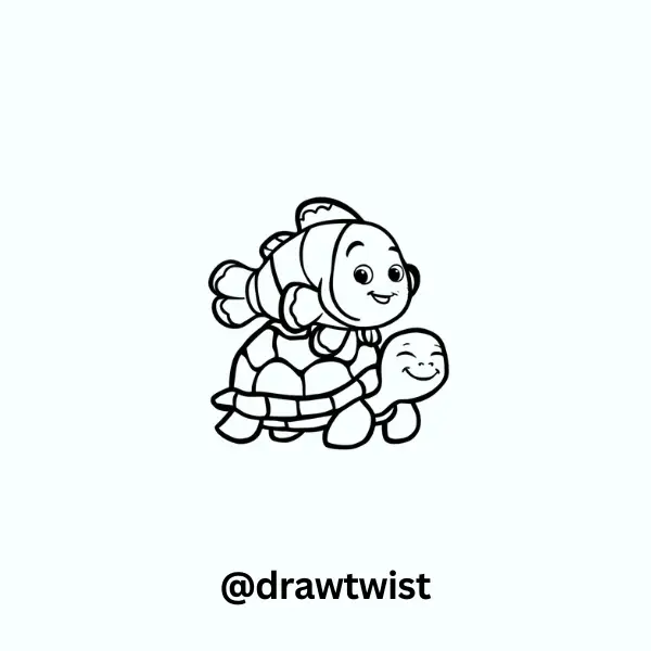 Clownfish Riding A Turtle