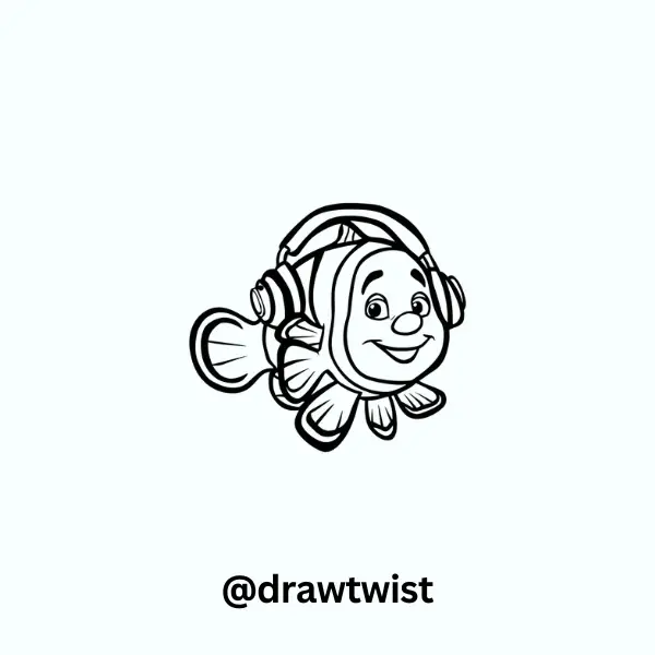 Clownfish Wearing Headphones