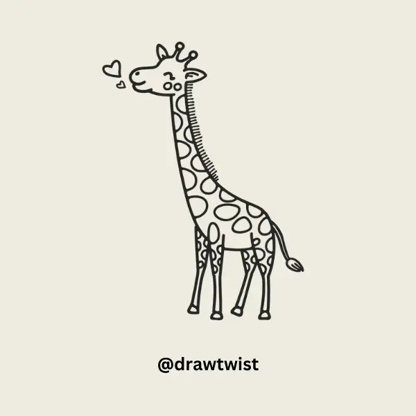 Giraffe Blowing Kisses doodle