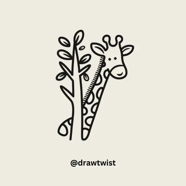 Giraffe Peeking Out doodle