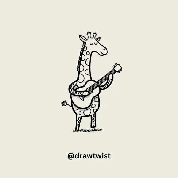 Giraffe Playing the Guitar doodle