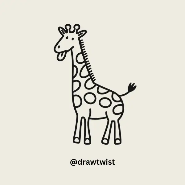 Giraffe Sticking Out Tongue doodle