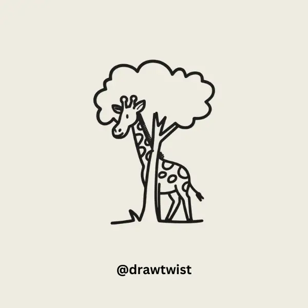 Giraffe Trying to Hide doodle