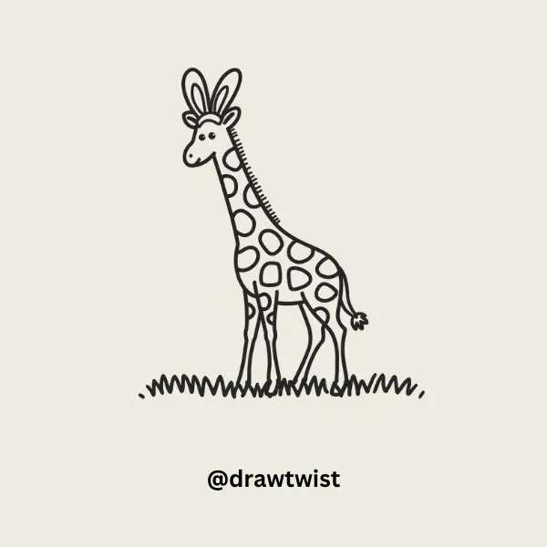 Giraffe Wearing Bunny Ears doodle