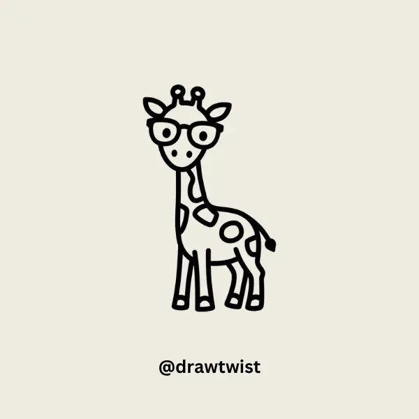 Giraffe Wearing Glasses doodle
