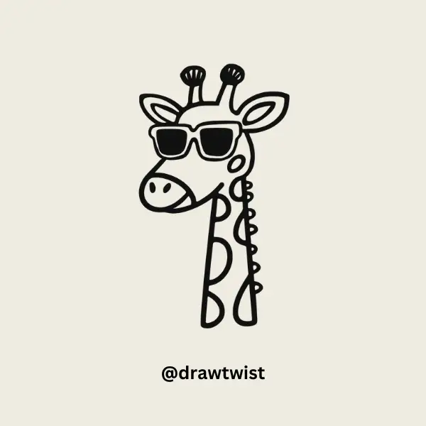 Giraffe Wearing Sunglasses doodle