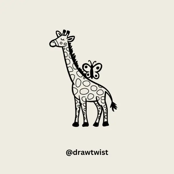 Giraffe and a Butterfly doodle