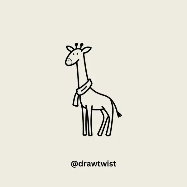 Giraffe in a Scarf doodle