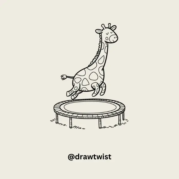 Giraffe on a Trampoline doodle