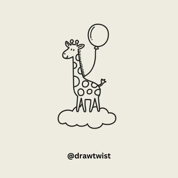 Giraffe wtih Balloon doodle