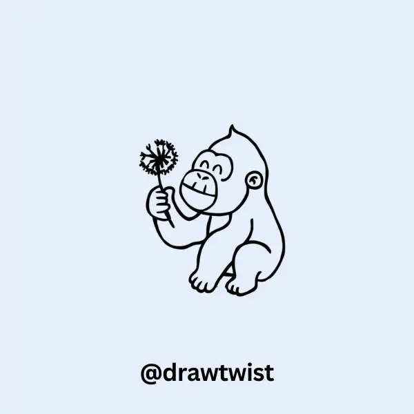Gorilla Blowing A Dandelion