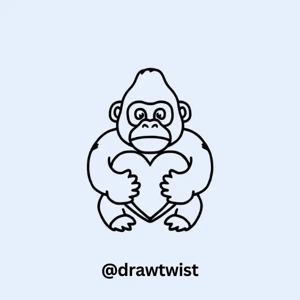 Gorilla Holding A Heart