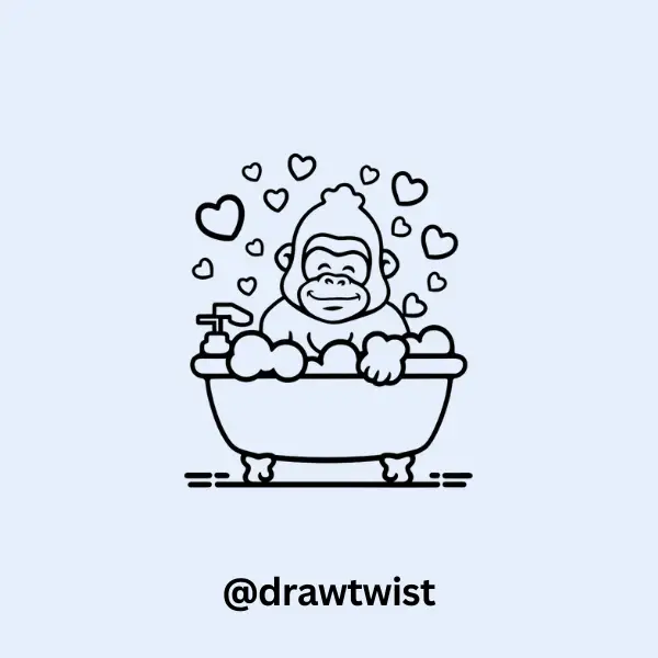 Gorilla In A Bubble Bath