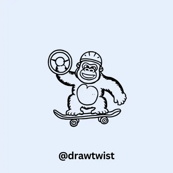 Gorilla On A Skateboard