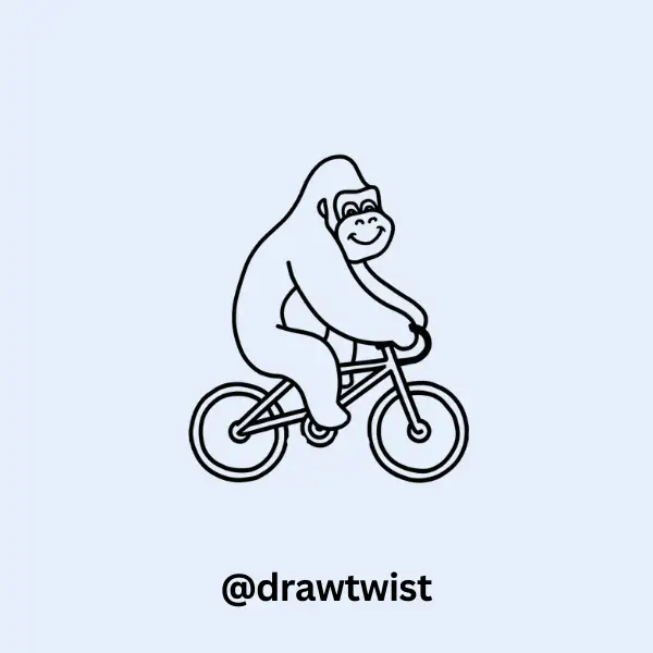 Gorilla Riding A Bicyclen
