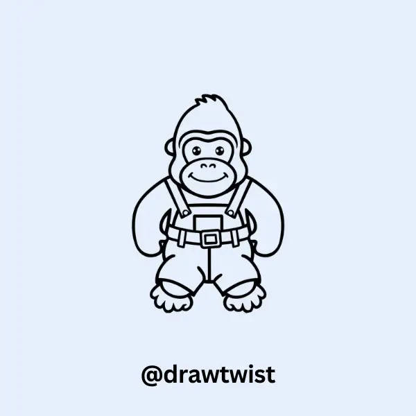 Gorilla Wearing Overalls
