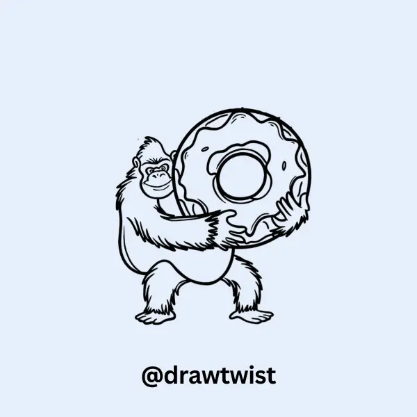 Gorilla With A Giant Donut