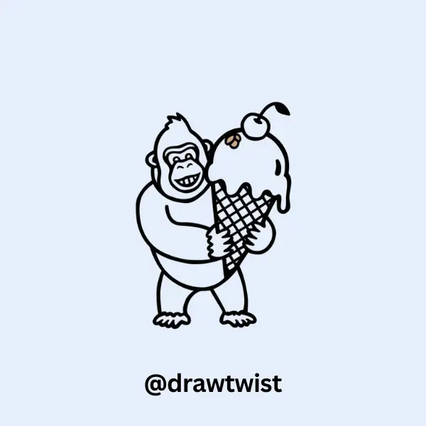 Gorilla With A Giant Ice Cream