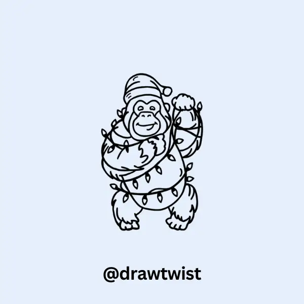 Gorilla Wrapped In Christmas Lights
