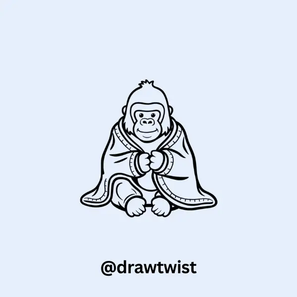 Gorilla Wrapped in a Blanket