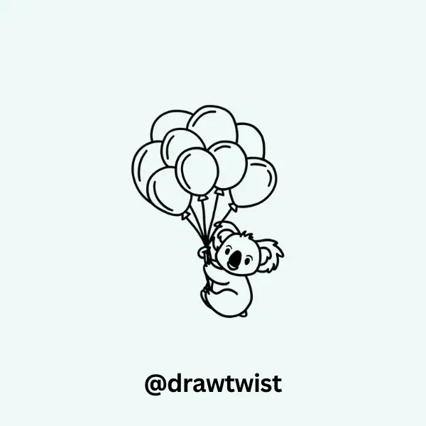Koala Hanging from a Balloon Bouquet