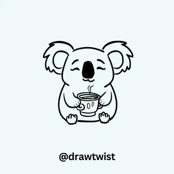 Koala Holding a Cup of Tea