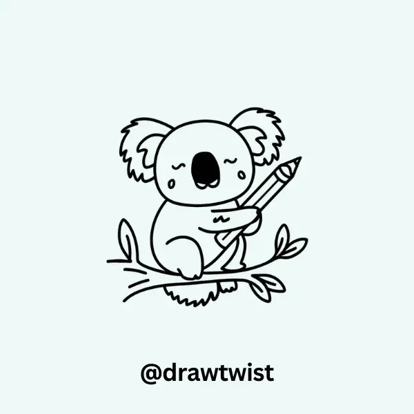Koala Holding a Pencil