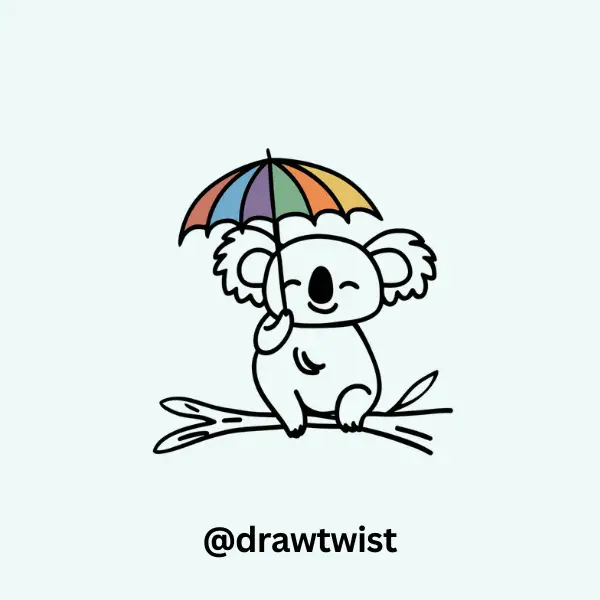 Koala Holding an Umbrella