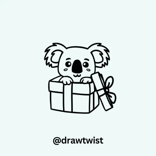 Koala Popping Out of a Gift Box
