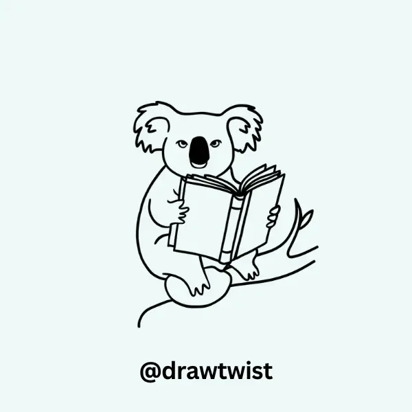 Koala Reading a Book
