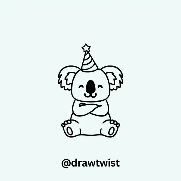 Koala with a Party Hat