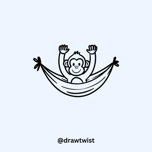 Monkey in a Hammock drawing