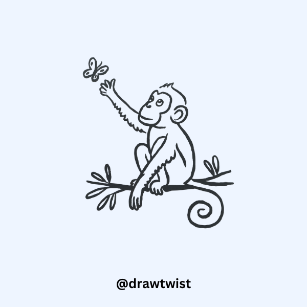 Monkey Playing With Butterfly