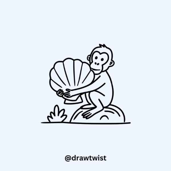 Monkey With a Big Shell doodle