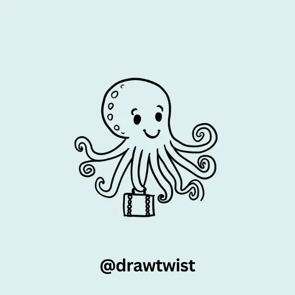 Octopus Carrying a Tiny Suitcase