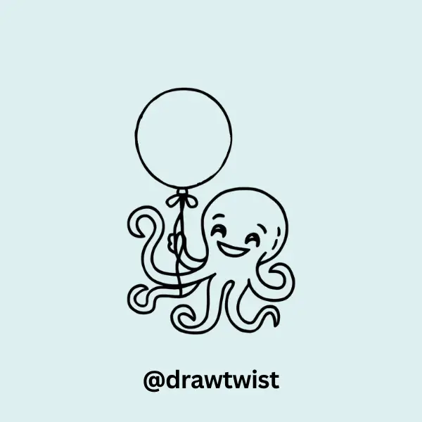 Octopus Holding a Balloon
