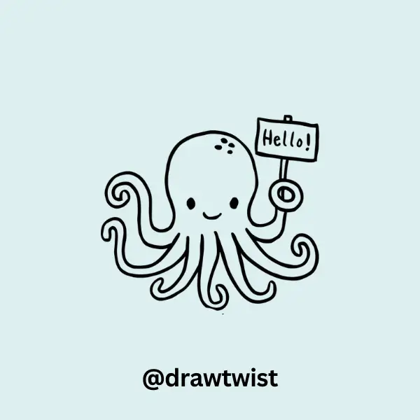 Octopus Holding a Little Sign