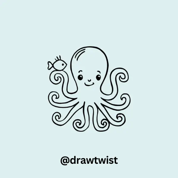 Octopus Holding a Tiny Fish