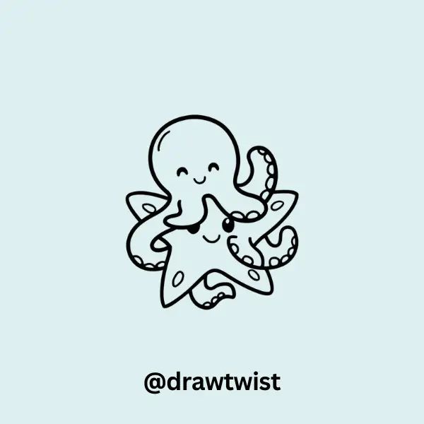Octopus Hugging a Starfish