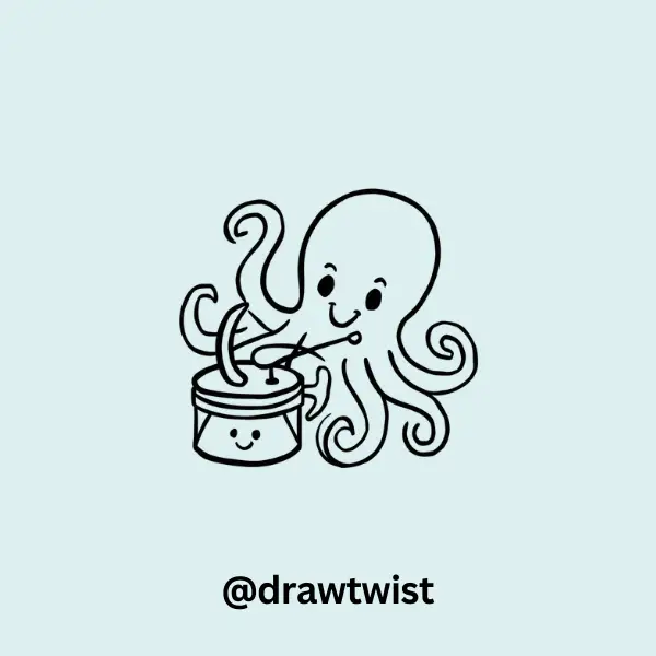Octopus Playing a Tiny Drum