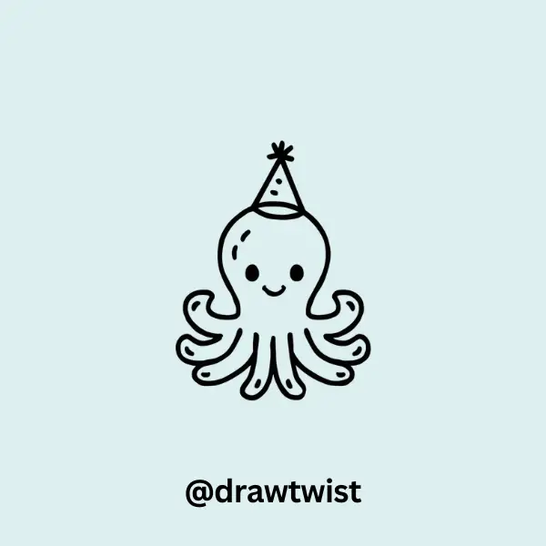 Octopus Wearing a Party Hat