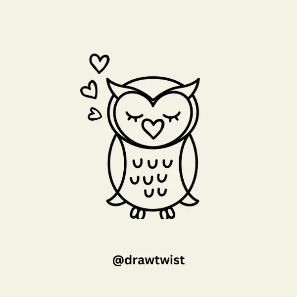 Owl Blowing a Kiss drawing